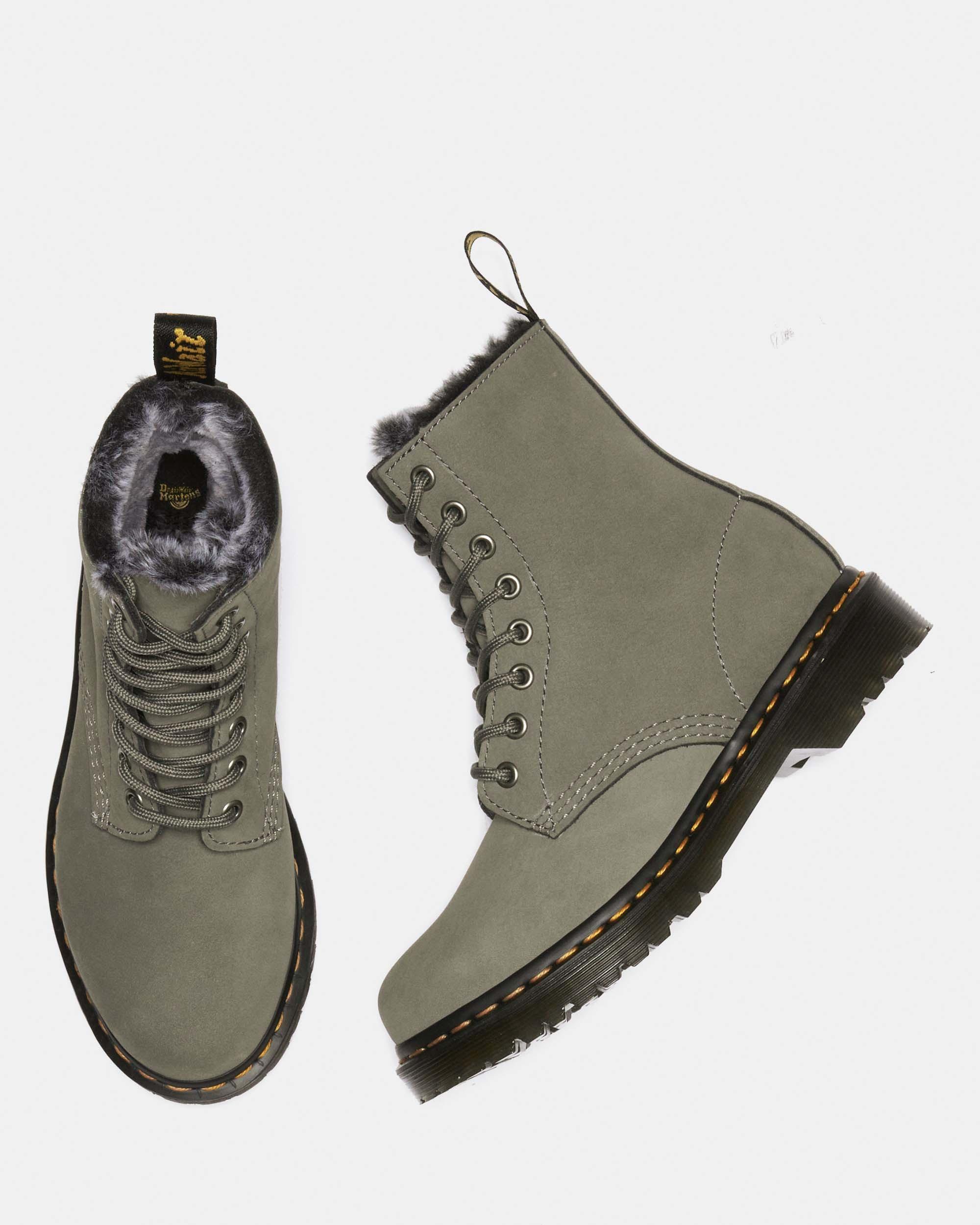 1460 Serena Faux Fur Lined Nubuck Lace Up Boots
