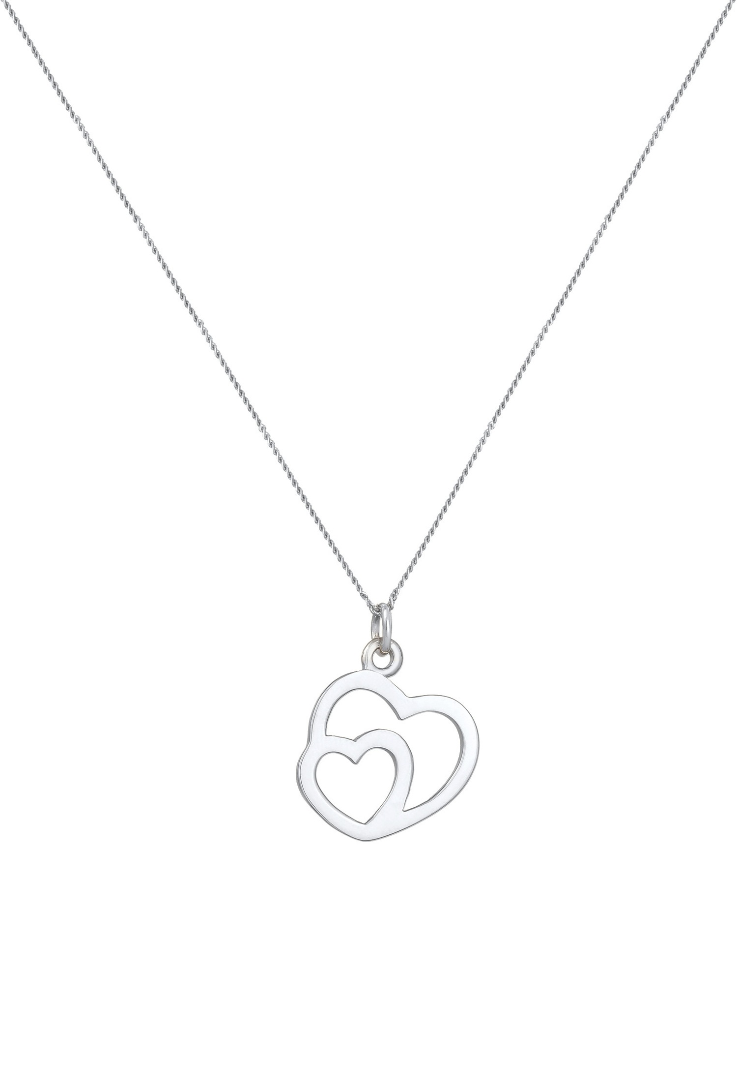 Elli Pendentif Femme Cœur Simple Connecté en Argent massif 925