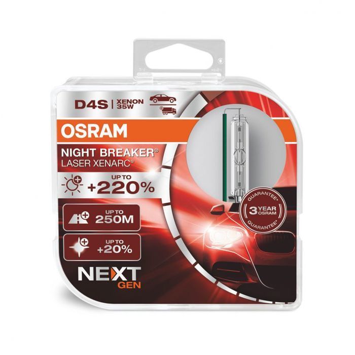 2 bombillas para faros delanteros de coche XENARC NIGHT BREAKER - Osram - D4S - Xenón 35W