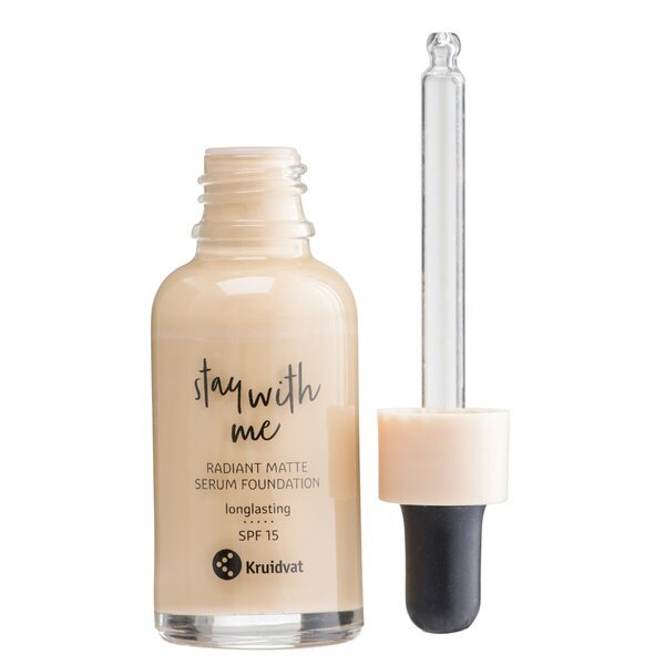 Kruidvat Stay With Me 028 N Medium Biscuit Radiant Matte Serum Foundation<br>30ml