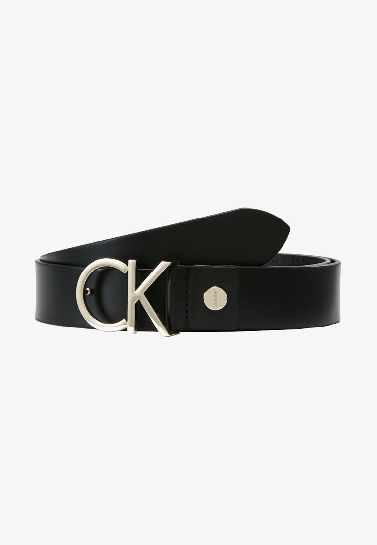 Calvin Klein LOGO RIEM - Riem - zwart/lichtgoudkleurig