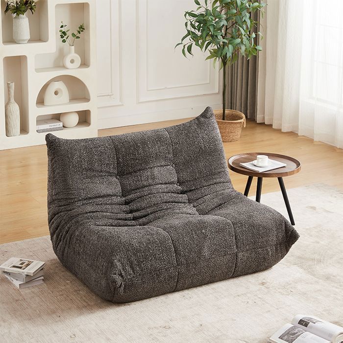 Canapé Togo 2 Places Chenille Togging Design, Fauteuil Sol Lounge sans Accoudoirs, Mousse Mémoire – Confort Nuageux