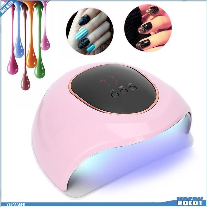 Lámpara de manicura Ashata Nail Art Light 72W, profesional, UV Gel Gel Nail Dryer, lámpara para el hogar, color rosa.