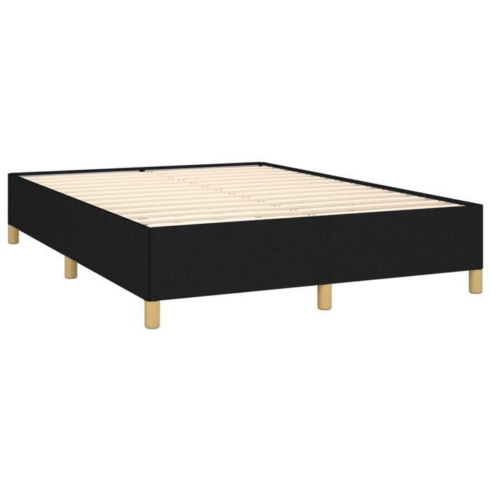 Estructura de cama vidaXL con somier de láminas, cama tapizada, estructura de láminas, cama doble para adultos, muebles de dormitorio, color negro, 140x190 cm, 347159