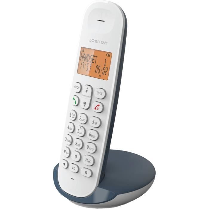 Teléfono fijo inalámbrico - LOGICOM - DECT ILOA 150 SOLO - Color pizarra - Sin contestador automático