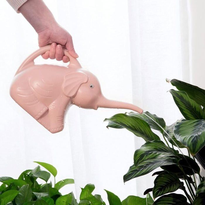 Arroseur Fleur en Forme Dlphant Arrosoir pour Intrieur et Extrieur Maison Jardin Arrosage Bonsa 2L - Rose Odipie