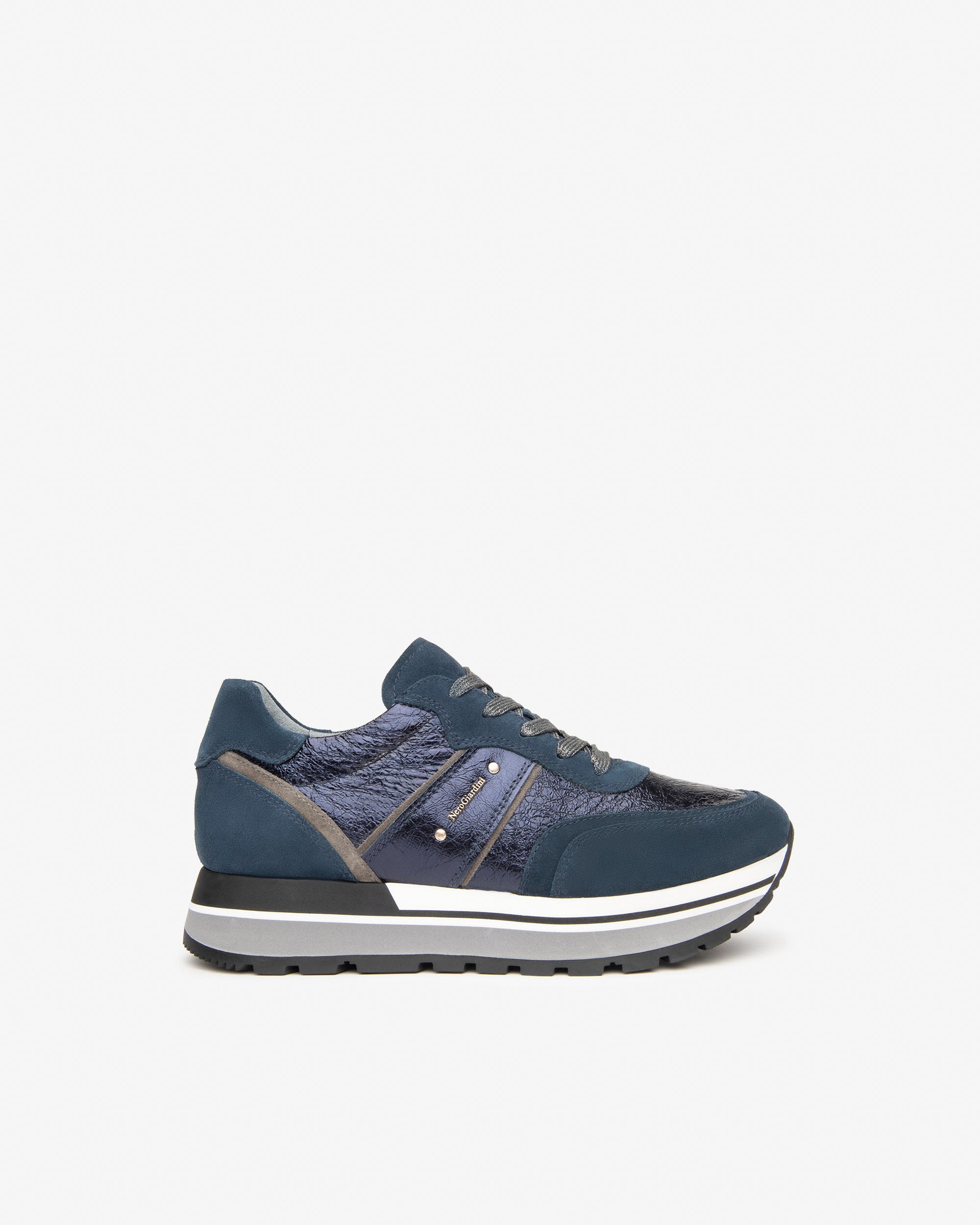  Damen-Sneaker aus Leder und Wildleder