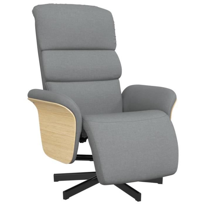 vidaXL Relaxsessel mit Fußstütze, hellgrauer Stoff 356601