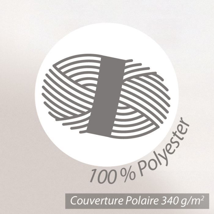 Couverture polaire 220x240cm Isba Myosotis 100% Polyester 340 g/m2 traité non-feu