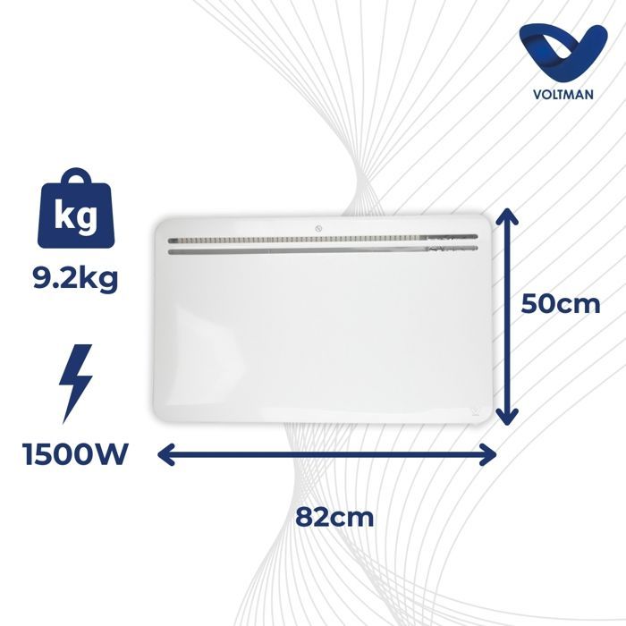 Voltman Wi-Fi-aangesloten droog gietijzeren inertieverwarming - Wit - 1500W