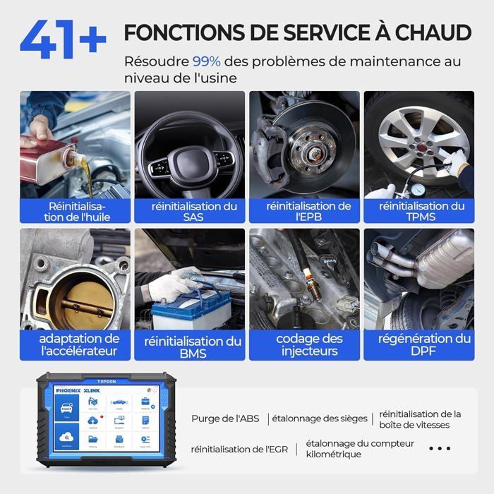 TOPDON Phoenix XLink Ferramenta de diagnóstico automotivo multimarcas, codificação de ECU, mapeamento de topologia, mais de 41 serviços