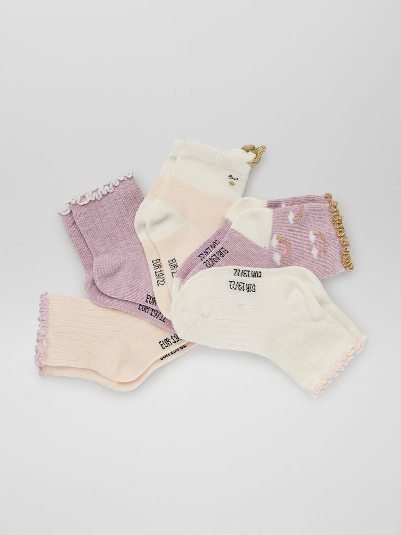 Calcetines estampados - Juego de 5 - ROSA