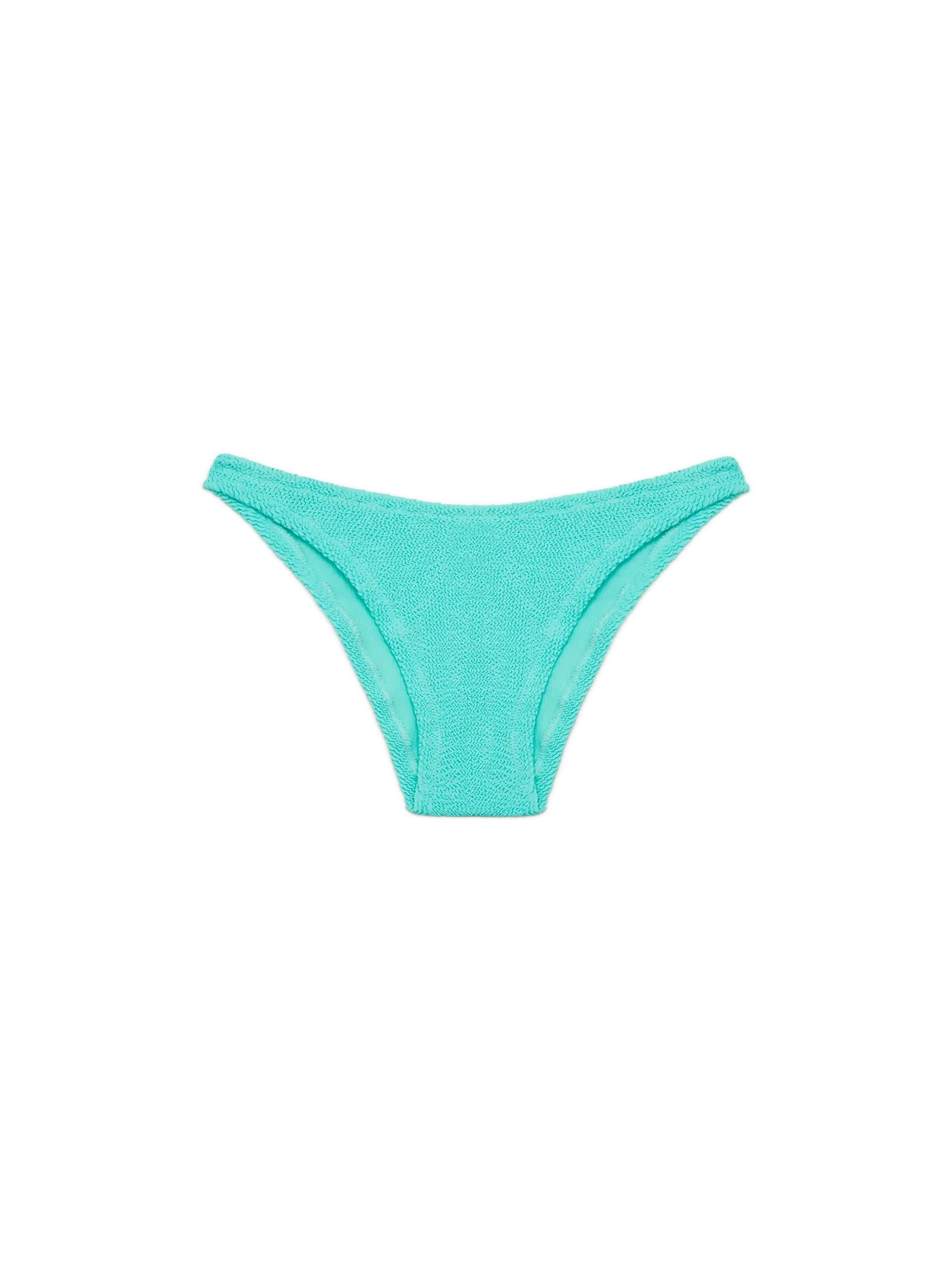 Culotte de bain classique Elise en tissu froissé vert d'eau