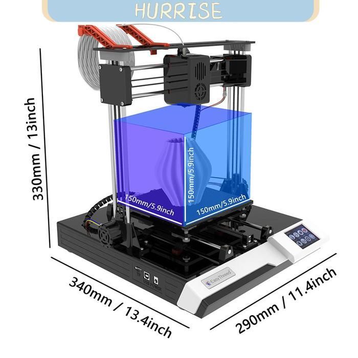 Tbest 3D Printers EasyThreed FDM 3D Printer Desktop Printing Machine 150 x 150 x 150 Computer Printer EU Plug