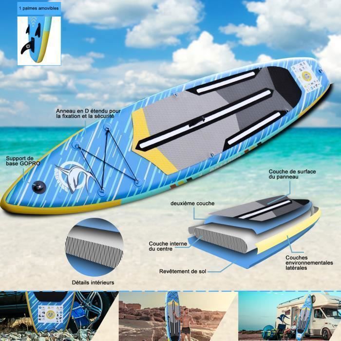 Inflatable Paddleboard Stand Up Paddleboard - 330 x 76 x 15 cm - up to 150 kg - blue