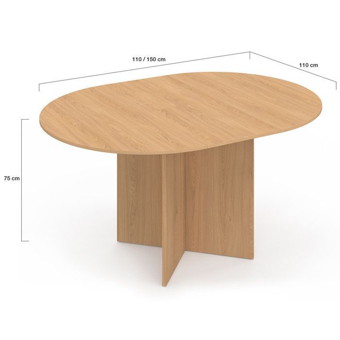 Table à manger rectangle extensible - IDMARKET - MARTHE - Bois - 6-8 personnes - 110-150 cm