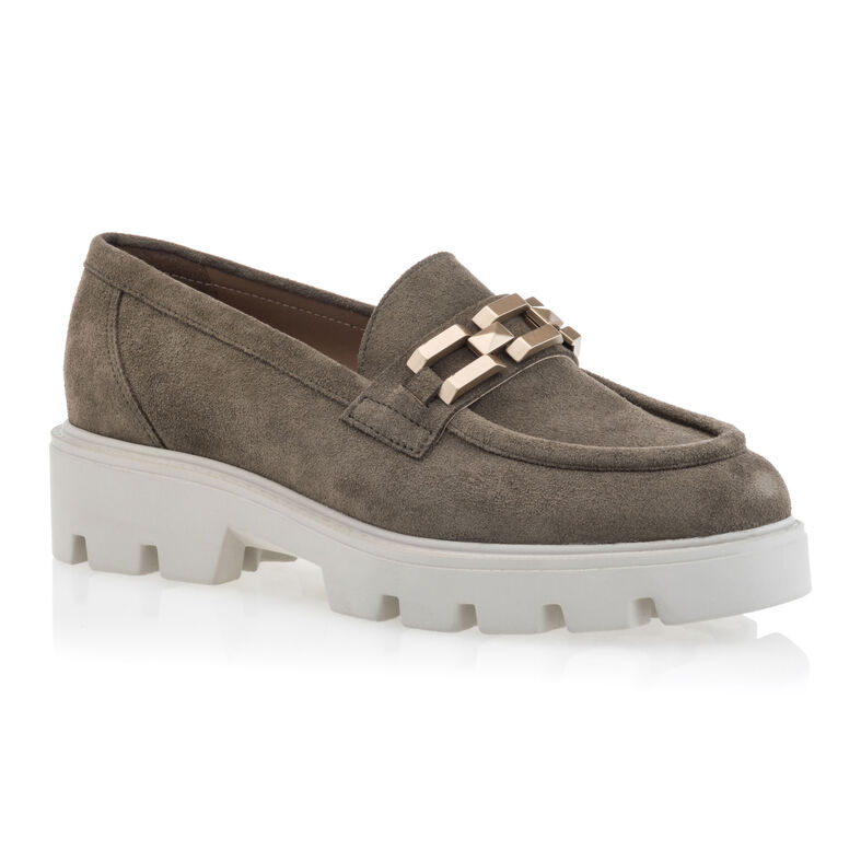 Grüne Damen-Loafer/Bootsschuhe
