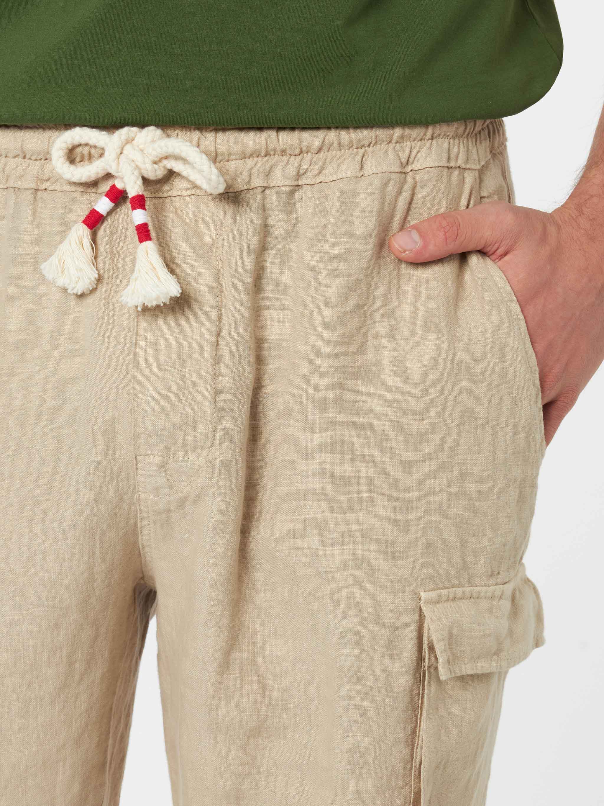 Marseille beige linnen Bermuda shorts voor heren