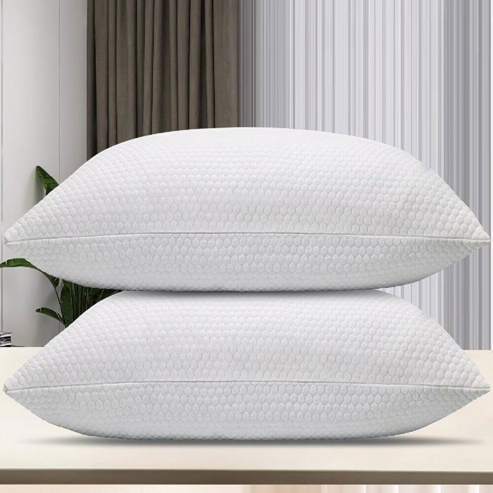 Almohada de espuma viscoelástica de 60x40 cm, almohada cervical ergonómica, cojín de espuma viscoelástica para el dolor de cuello.