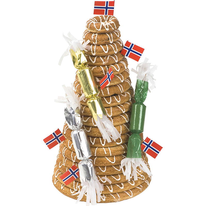 Lea Kransekake 18 ringen, volledig gedecoreerd