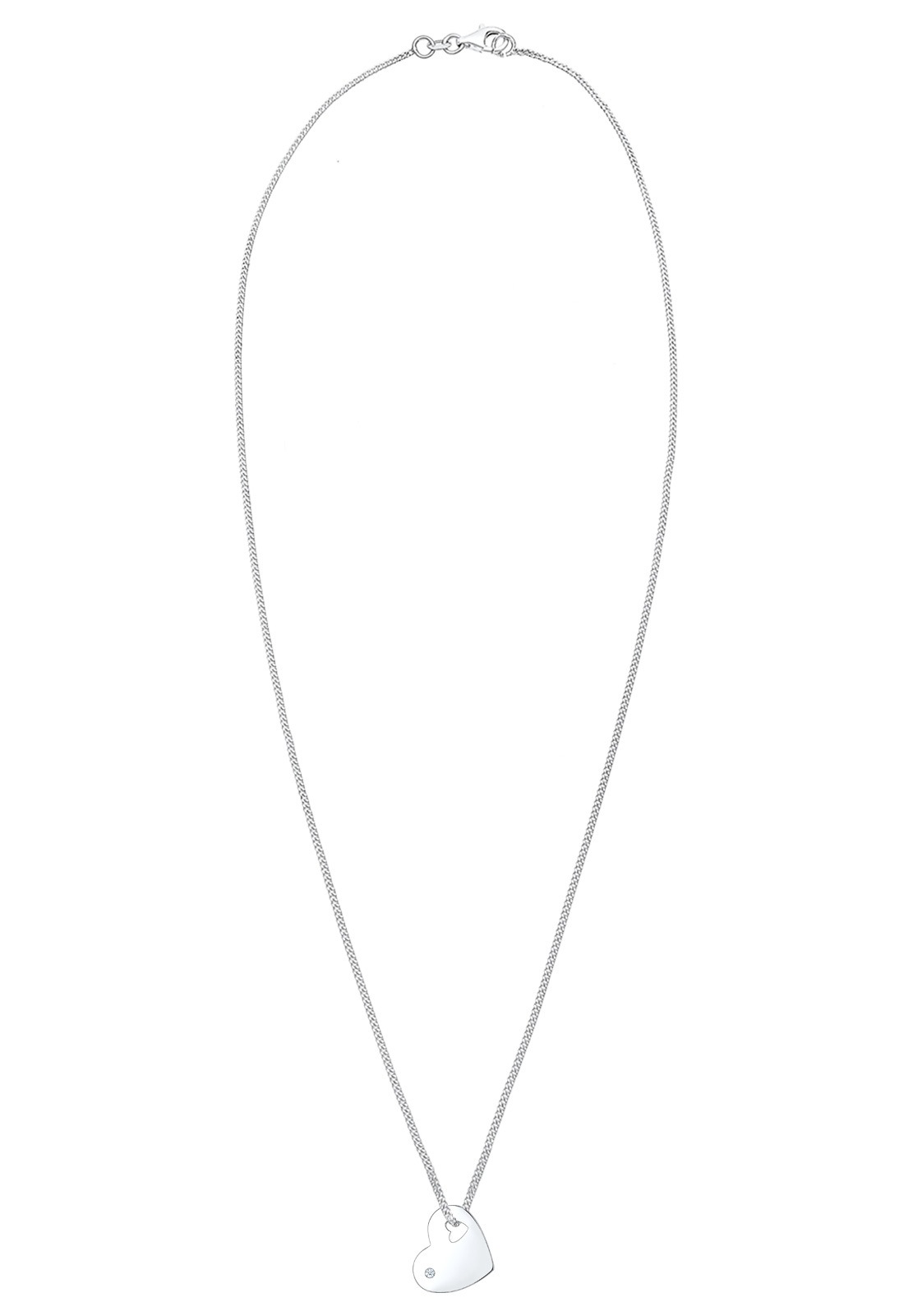 Elli DIAMONDS Femme Pendentif Coeur Diamant (0.02 ct.) - (925/1000) Argent