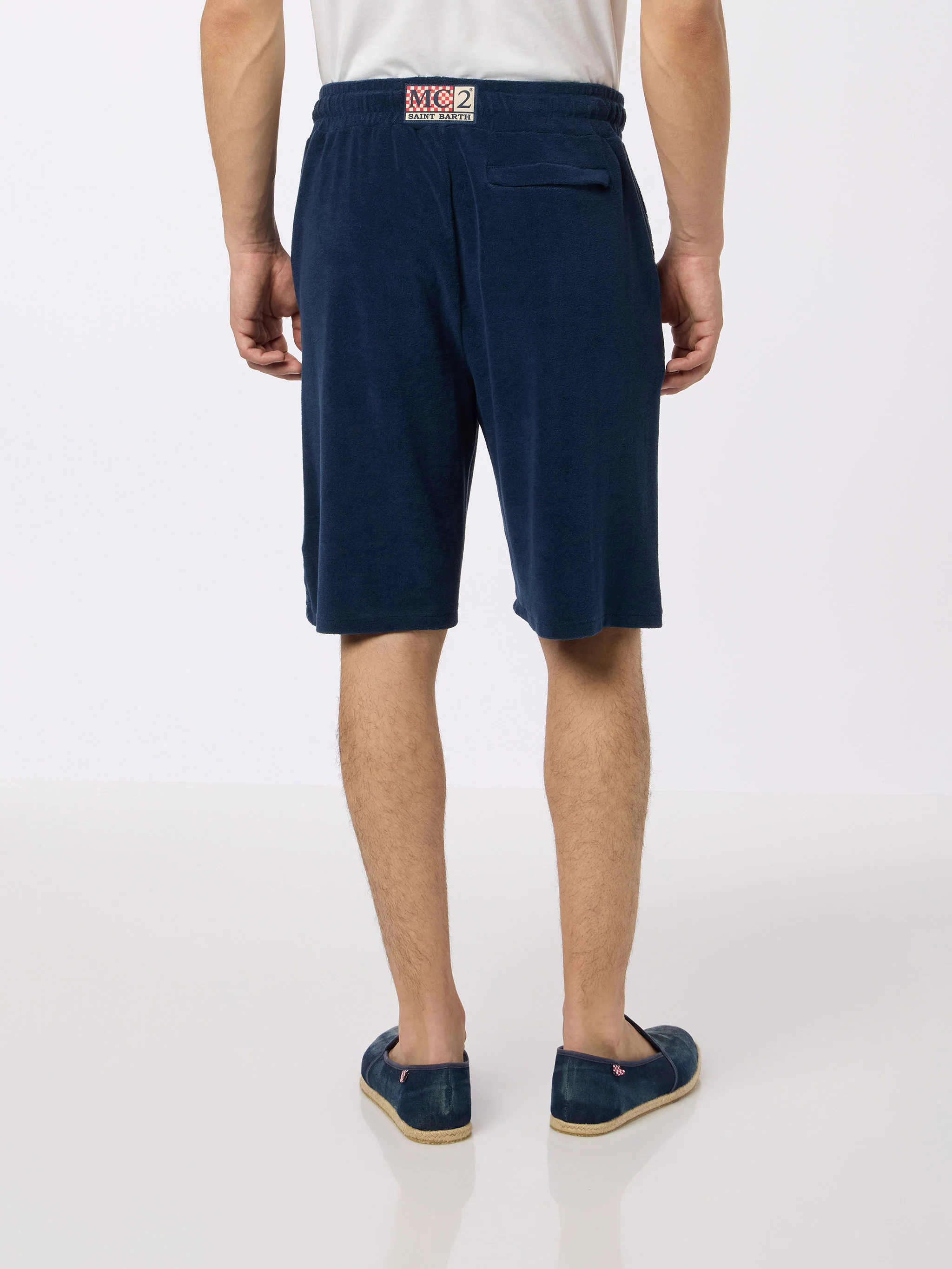 Marineblaue Herren-Bermudas aus Frottee von Rande Sponge