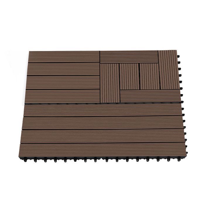 IDMARKET 5 kpl WODHY-ristikkomosaiikkilaattoja, taupe-komposiittipuuta, 30 x 30 cm