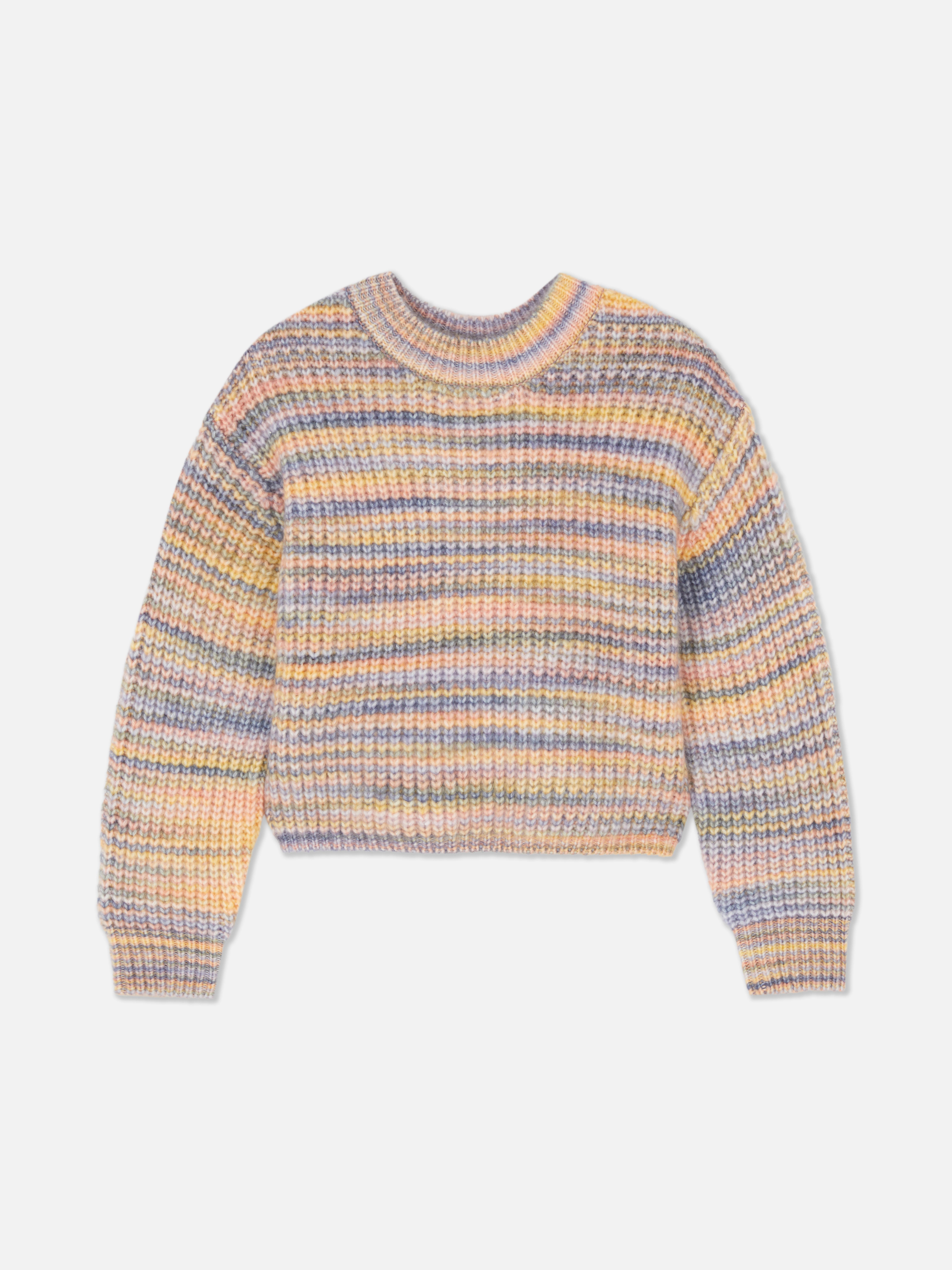 Knitted pullover A knitted sweater with balloon sleeves and ribbed cuffs