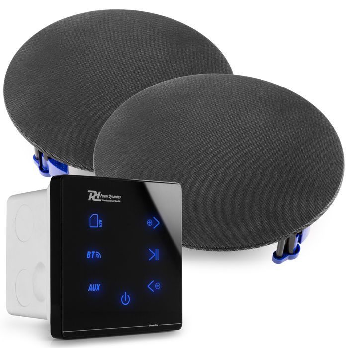 Power Dynamics Powerline A50B - Wall-Mounted Amplifier Pack with In-Wall Speakers - 60 Watts