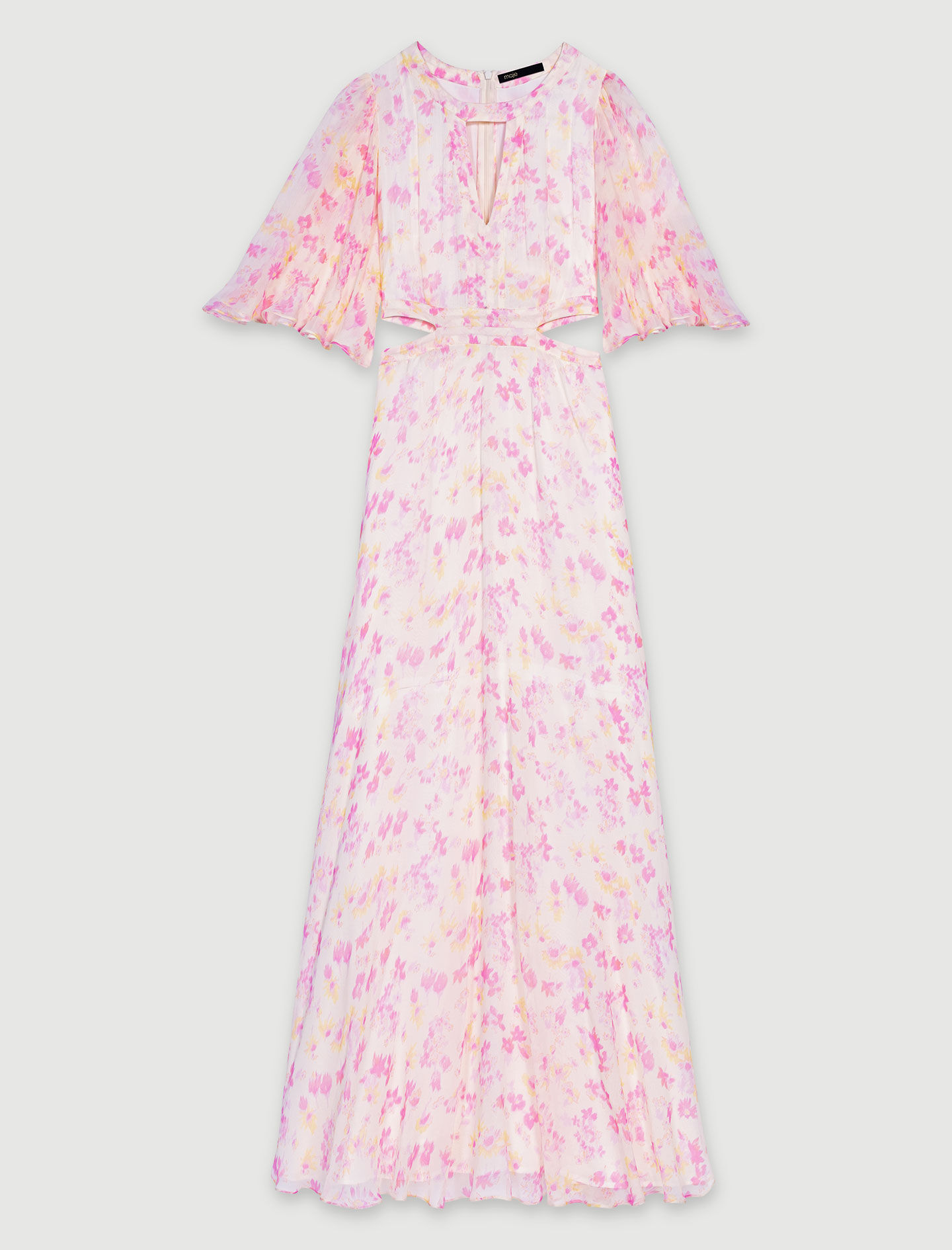 Lange jurk met bloemenprint - Imprimé Fleur zonnig roze