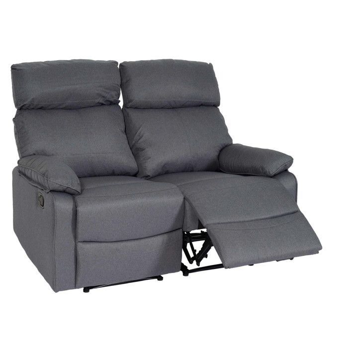Fauteuil cinéma 2 places HWC-L93, Fauteuil relax Canapé TV, accoudoir Fonction couchage Nosagfederung Tissu/textile - gr