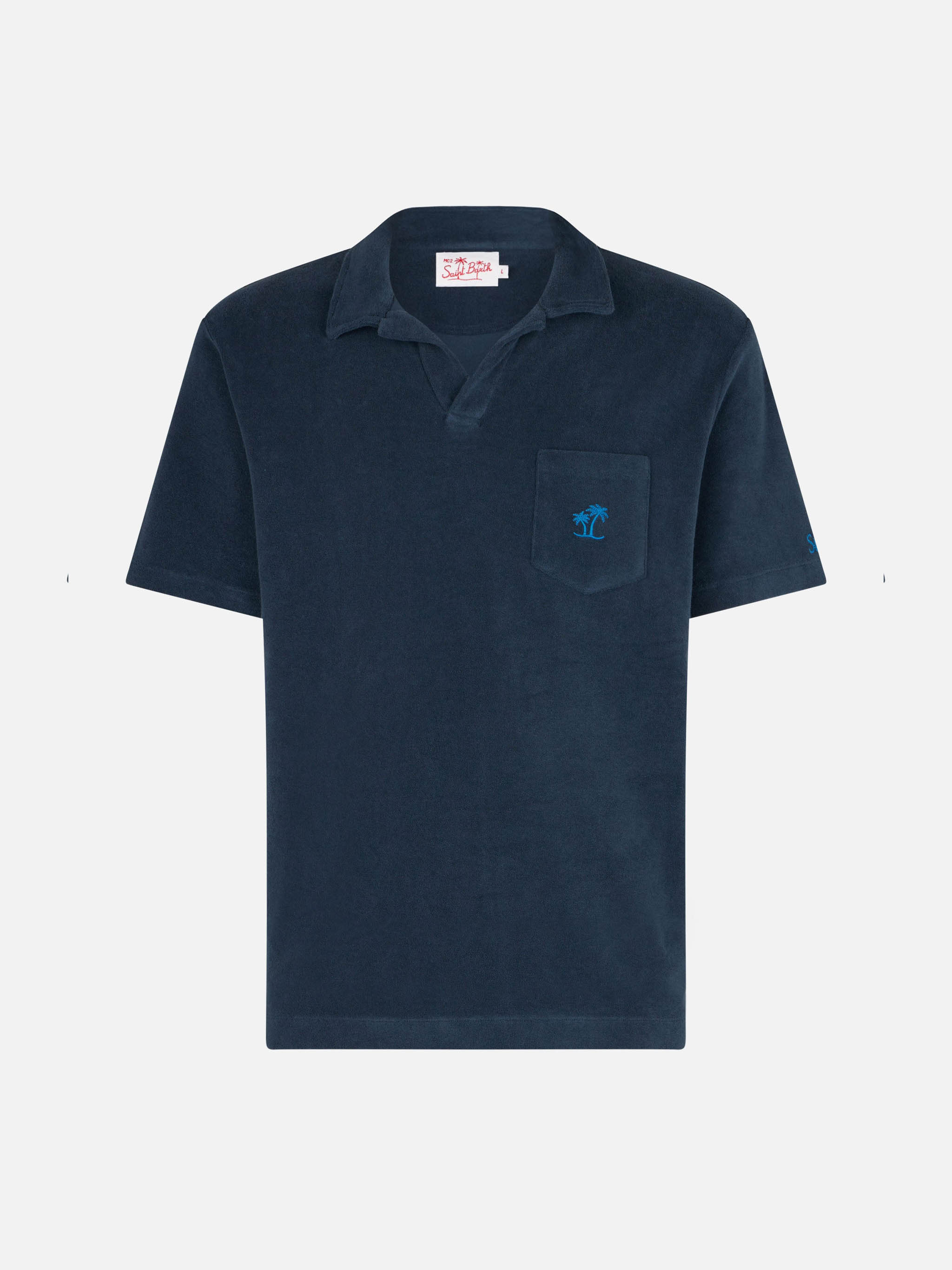 Powel Jungen-Polohemd aus marineblauem Frottee