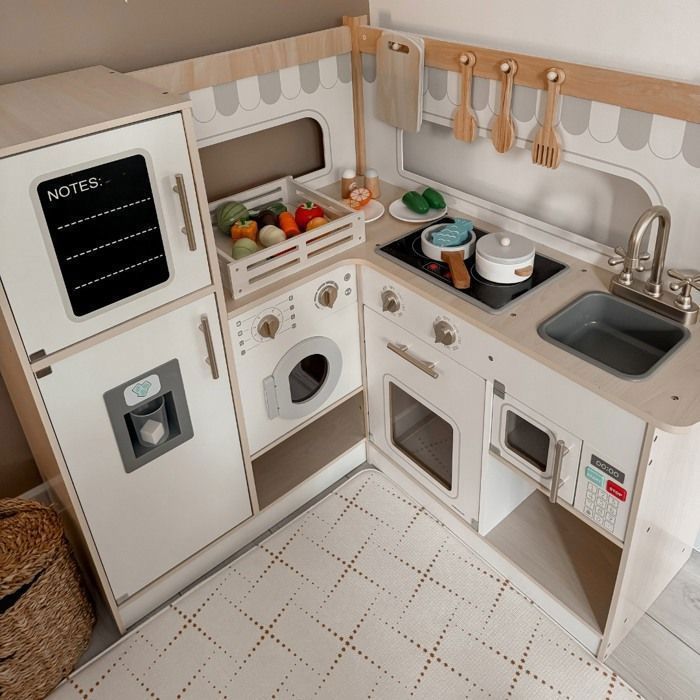 Cuisine Enfant - MAMABRUM - Mamabrum L - Bois MDF - Accessoires Inclus - 84x84x85cm