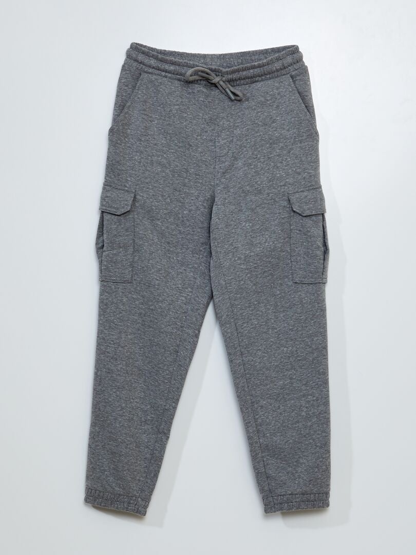 Gevlekte fleece joggingbroek - GRIJS