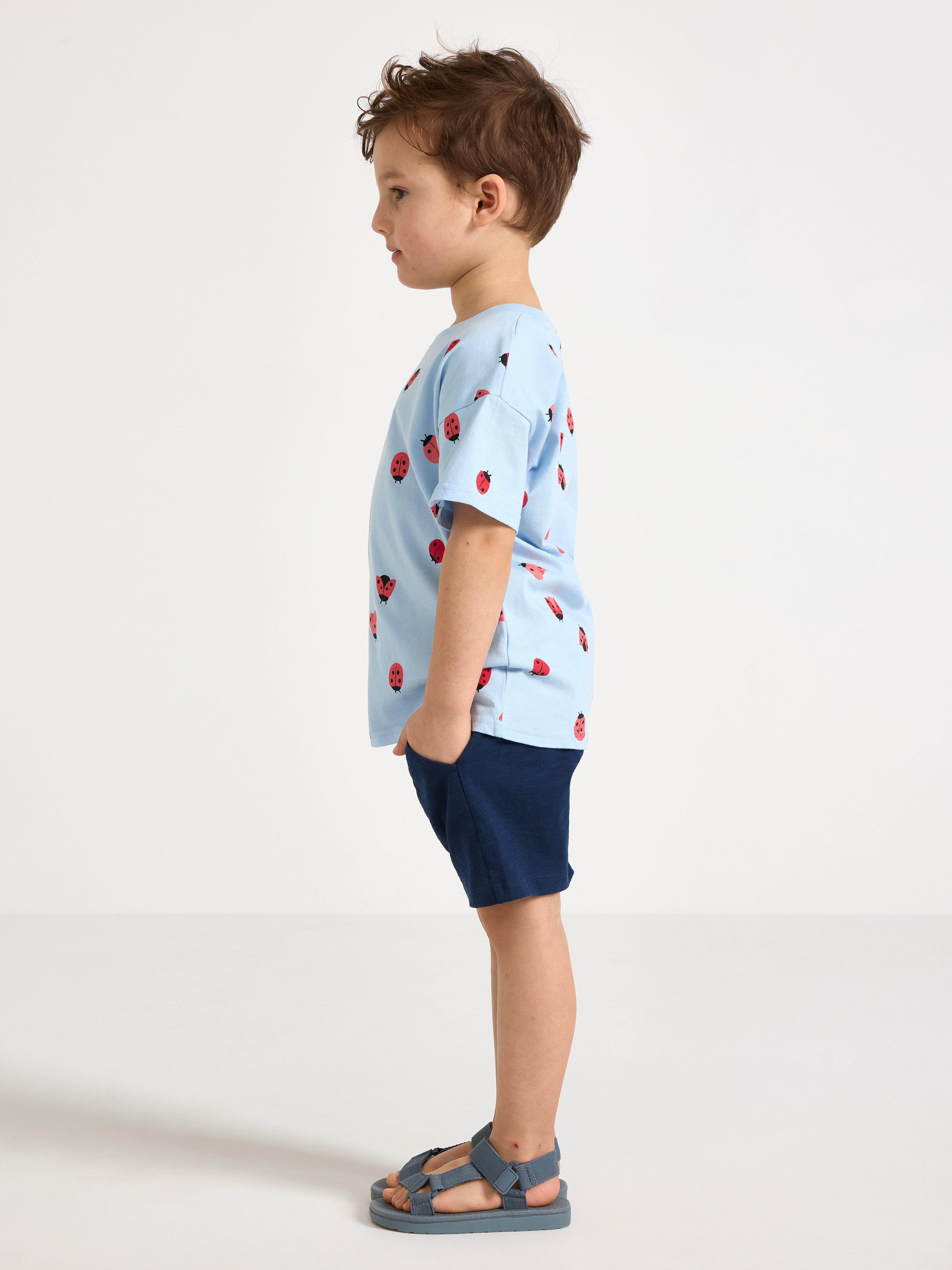 Short en jersey chiné bleu foncé