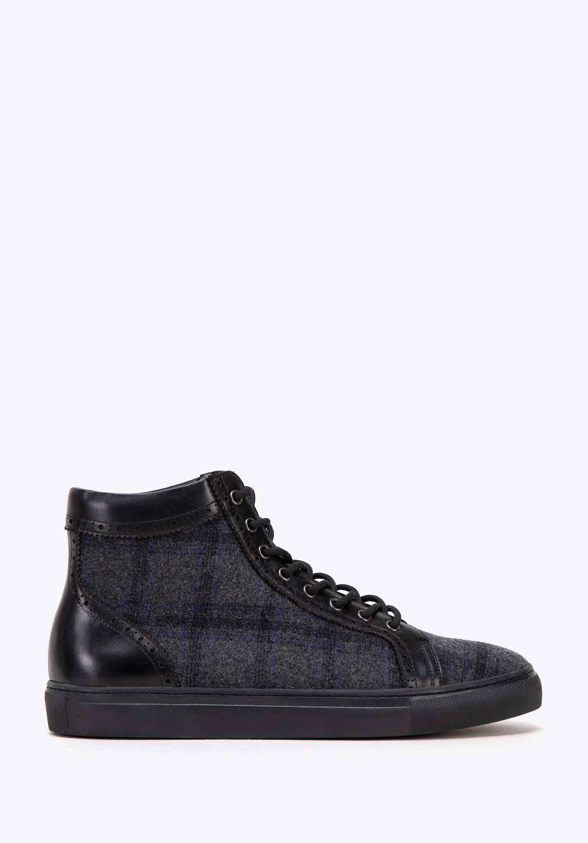 Męskie sneakersy skórzane wysokie czarne