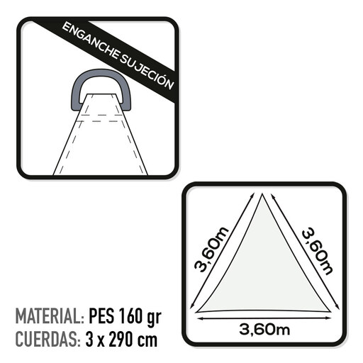 Toldo Poliéster Triangular Aktive Garden