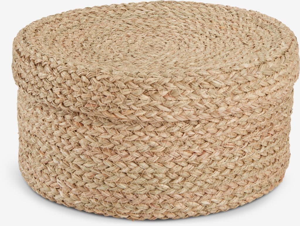 FRITLEV FRITLEV kaste Ø30xH15cm ar vāku, dabīgā krāsā