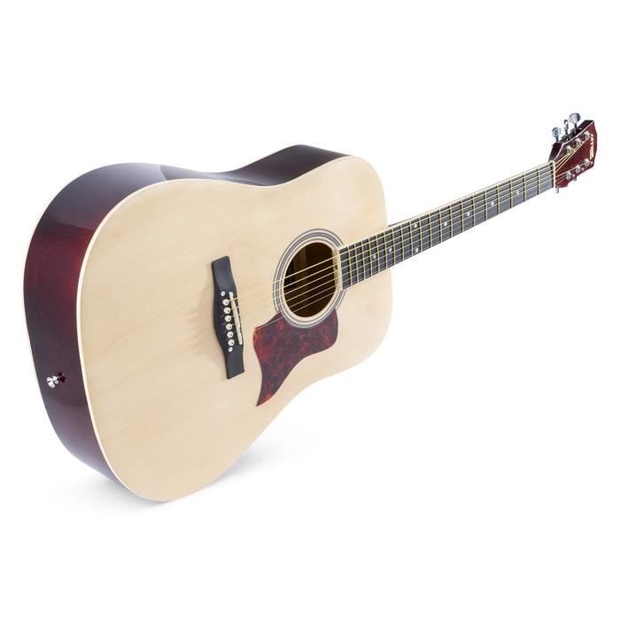 MAX SoloJam Akustikgitarre – Leichtes Holz, Stahlsaiten – Komplettes Starterpaket