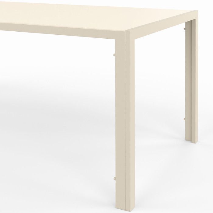 Conjunto de muebles de jardín IDMARKET MADRID: mesa de 190 cm y 8 sillas apilables, color beige.