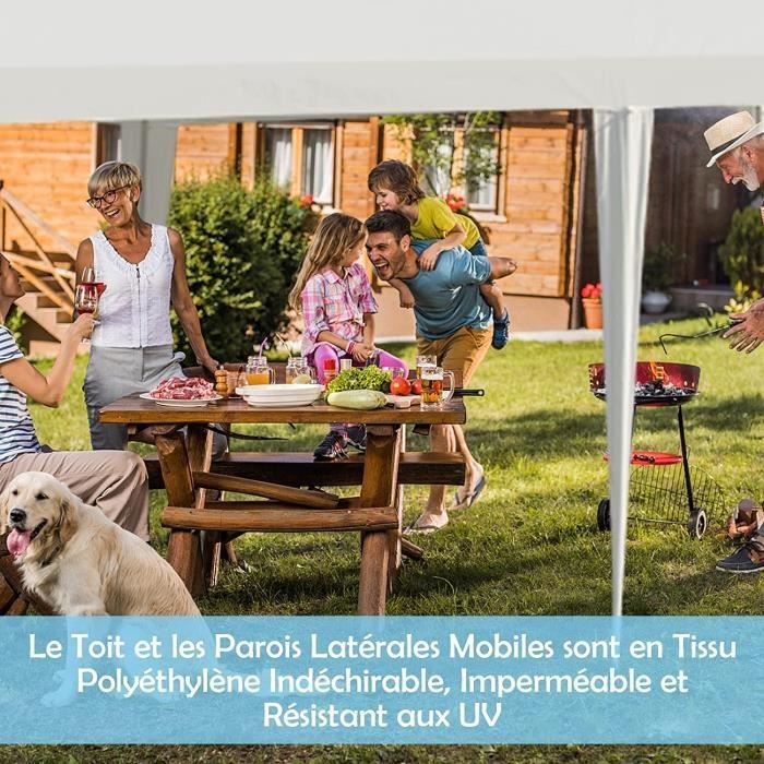 Gazebo de jardim RELAX4LIFE 3x9m para casamentos/festas - com janelas e 5 lonas - Pavilhão impermeável em PE para terraço/pátio