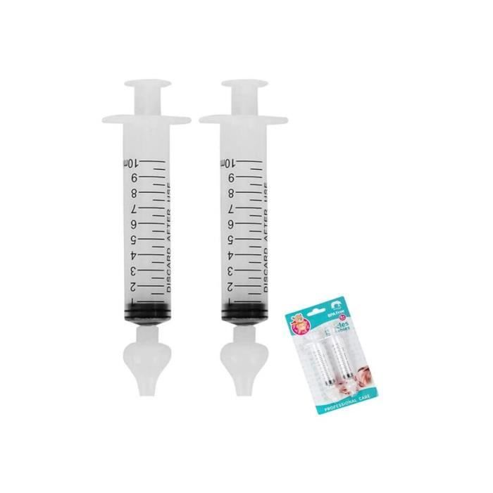 2 jeringas nasales para bebés, aspirador nasal para bebés, jeringa irrigadora nasal portátil de 10 ml, segura y cómoda.