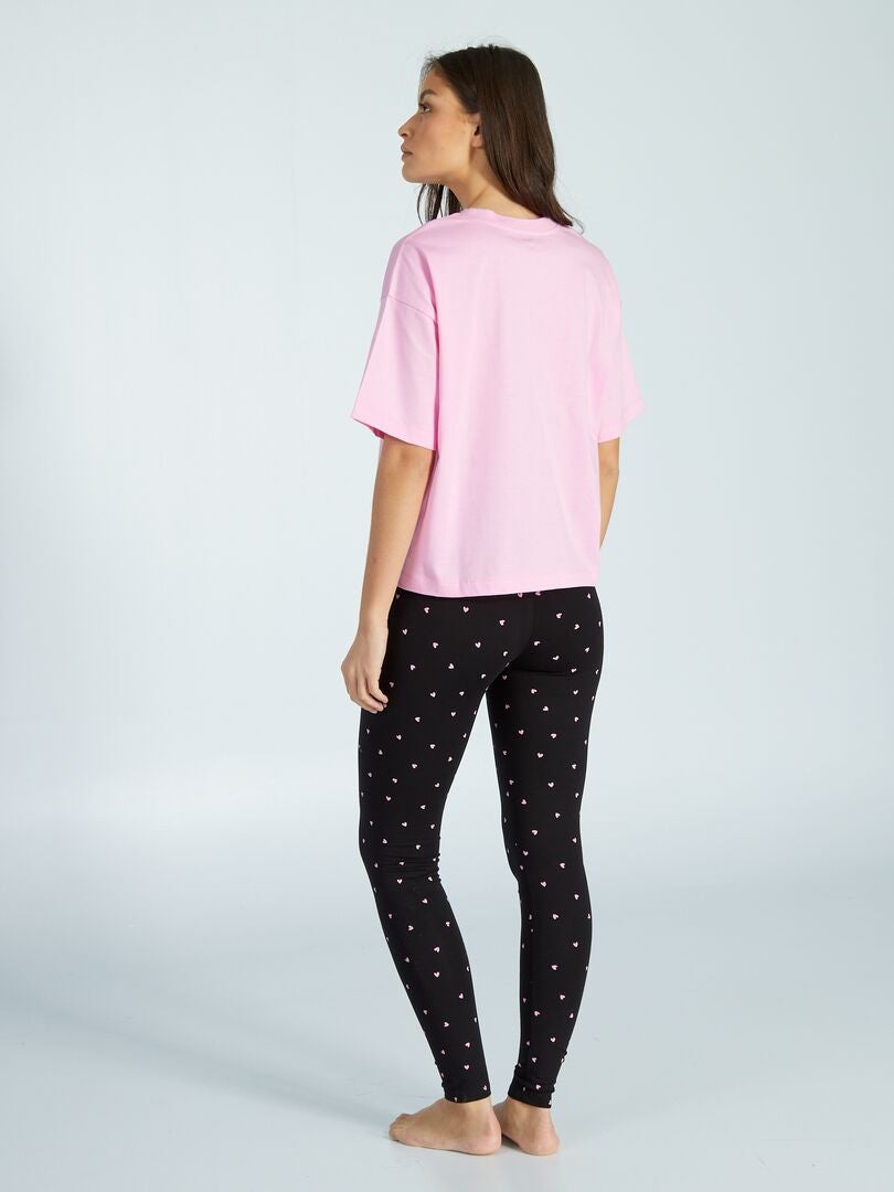 Pijama largo de Minnie Mouse y Mickey Mouse - 2 piezas - ROSA