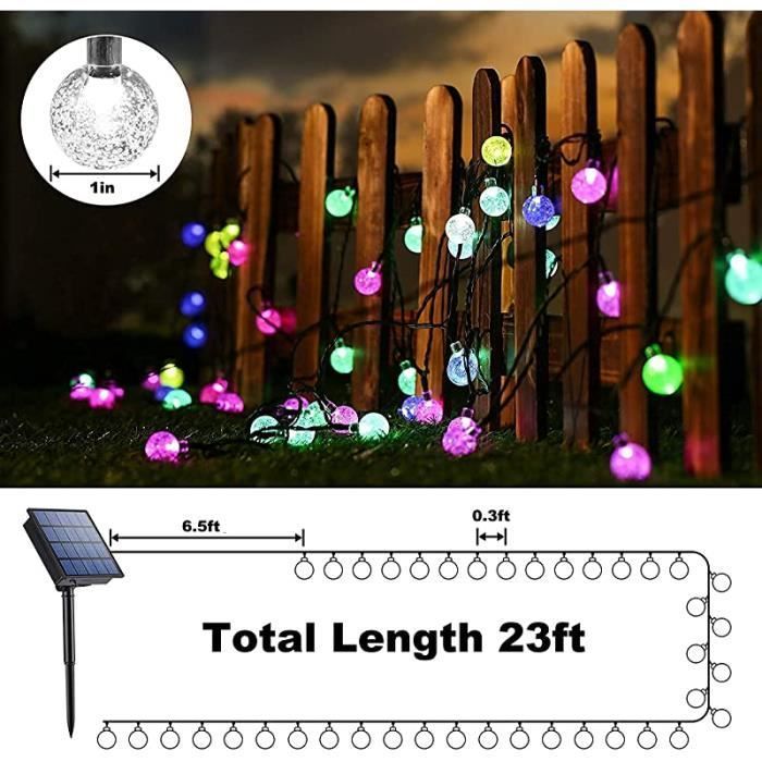 Guirnalda de luces para exteriores - ZGEER - 7,9 metros - 50 LED - Resistente al agua - Multicolor