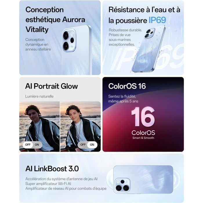 5G-Smartphone – OPPO Reno15 FS – 8 GB RAM – 512 GB – Twilight Black – 50-MP-Ultraweitwinkel-Selfie-Kamera – 6500 mAh