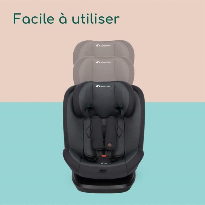 BEBECONFORT Siège auto EverFix i-Size évolutif, isofix, réhausseur, groupe 1/2/3, 15 mois à 10/12 ans, 76-150cm, 9-36kg Tinted Black