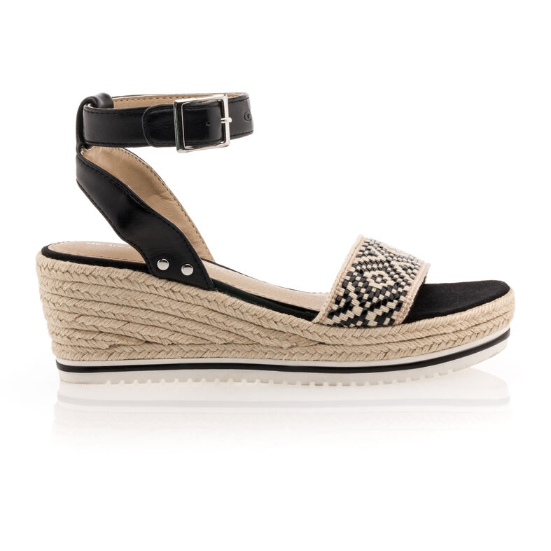 Dámske čierne espadrilky s lanovou podrážkou