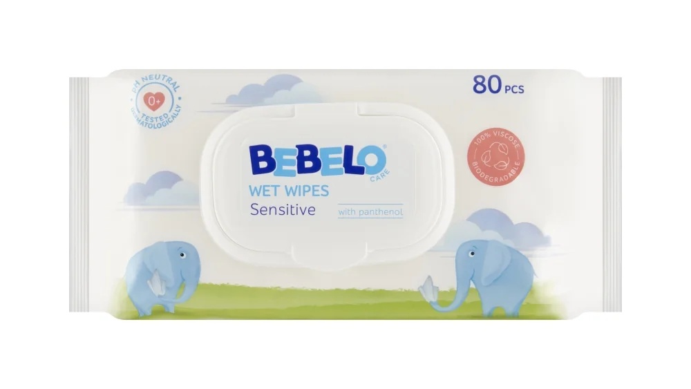 Toallitas húmedas Bebelo Sensitive del Dr. Max Bebelo, 80 unidades con pantenol.