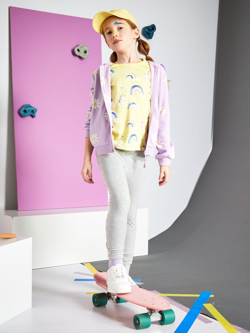 Camiseta de gola redonda estampada - Amarela
