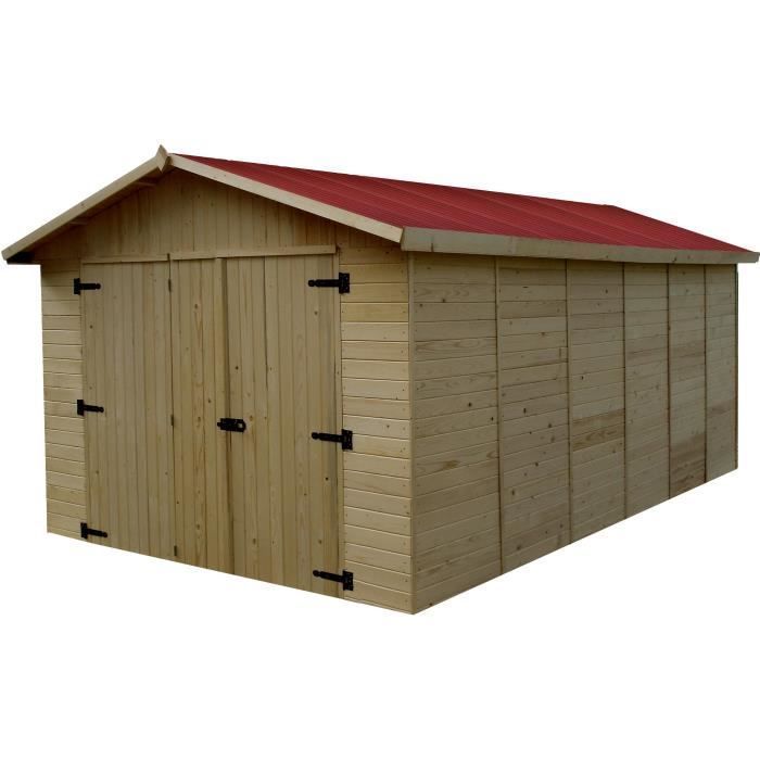 Panel de madera para garaje - 16 mm - HABRITA - ED 2848 N - Puerta de 3 paneles 200x170cm - 15,60 m²